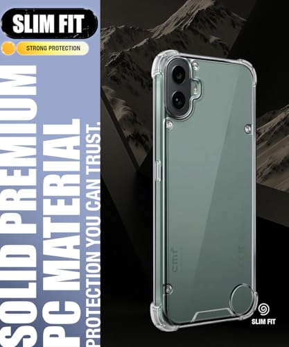 Image of WOW IMAGINE Ultra-Hybrid Crystal Clear Back Case for Nothing CMF Phone 1 | Shockproof Design | Camera Protection Bump | Hard Clear Mobile Back Cover with Cushioned Edges - Transparent