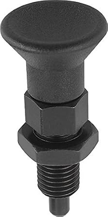 Kipp 03089-202206 Stainless Steel Indexing Plunger with Extended Locking Pin, Natural Finish, Pull Knob, B Style, Locking Pin Hardened, Metric, M12 x 1.5 Thread, 54.7 mm Length