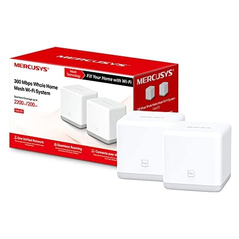 Mercusys Halo S3(2-Pack) 300Mbps Whole Home Mesh Wi-Fi System (Wi-Fi Router/Extender/Booster for Seamless Network, up to 2,200 sq feet Coverage, Parental Control, Easy Set Up) Cover