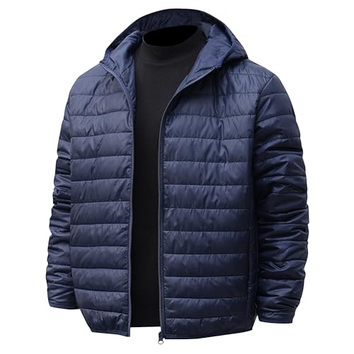 Doudoune homme coupe décontractée, manteau hiver léger imperméable et chaud