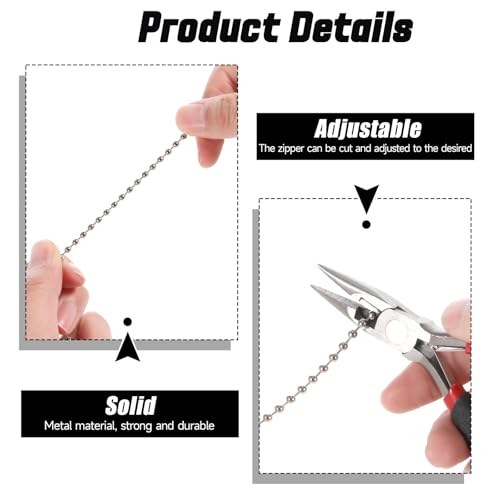 Image of 4 Pcs Ceiling Fan Pull Chain Extenders 13 Inch Fan Pull Chain Extension Classic Drop Shaped Pendant Beaded Ball Cord with Connector Decorative Pull Chains for Ceiling Fans and Lights (Silver)