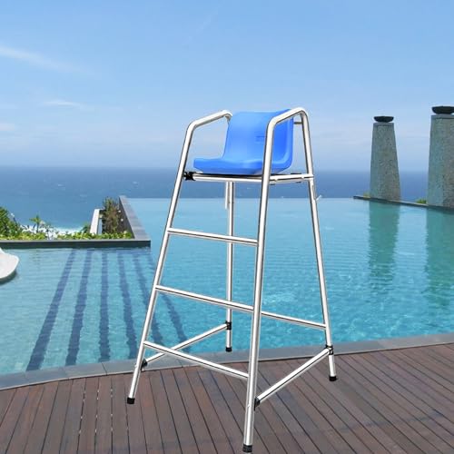 Sillas de socorrista, Silla de socorrista para Parque acuático (Ajustable de 120 a 180 cm), Equipo de Seguridad para Piscina, Taburete de árbitro para competiciones Deportivas, Silla de obse