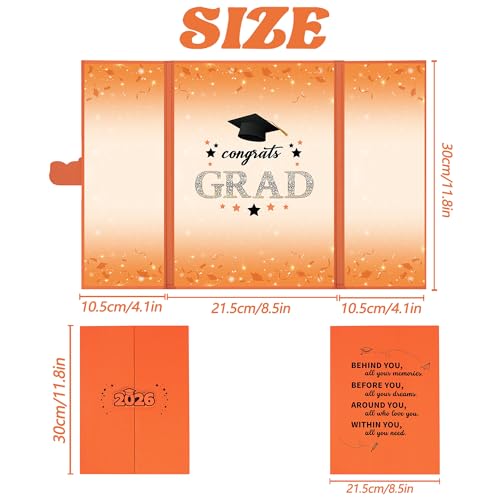 Image of Vlipoeasn 2026 Graduation Guest Book Alternative, Orange Class of 2026 Graduation Party Decorations, Graduation Signature Book for 2026 College High School, Unique Graduation Gifts for Friends