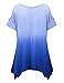 LL Womens Ombre Round Neck Short Sleeve Shoulder Off Top - Made in USA