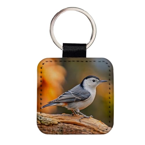 Blooza Blooza White Breasted Nuthatch Backyard Bird Square Faux Leather