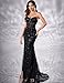 DOUMIFLY Women’s Black Corset Dress Sexy high Slit Dress Sequin Prom Dress All Black Gala Dress for Women