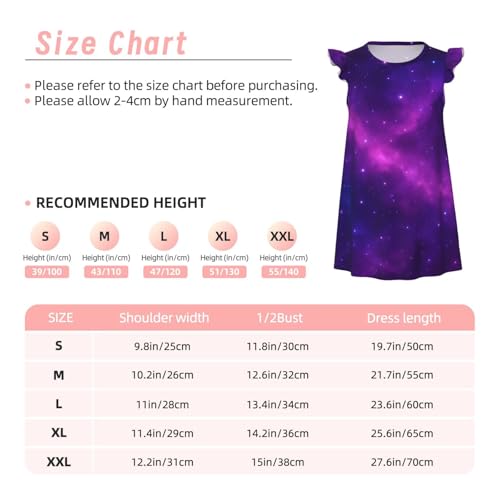 Augenstern Flutter Sleeve Nightgown Pajama Gown Starry Night Easy Pull-On Sleepwear Nightdress3