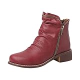 Bottines d'inspiration vintage avec soutien de la voûte plantaire : fabriquées à partir de matériau PU de qualité supérieure avec une semelle antidérapante, ces bottes offrent une adhérence fiable et une stabilité. La texture douce et lisse garantit qu'ils sont parfaits pour l'automne et l'hiver