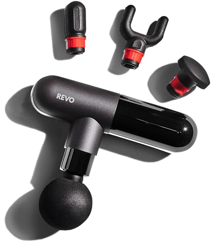 The Pill by REVO - Handheld Deep Tissue Electric Massage Gun with 4 Attachments - Powerful, Sleek, Ergonomic, Lightweight - Compact and Easy to Hold Percussion Muscle Massager