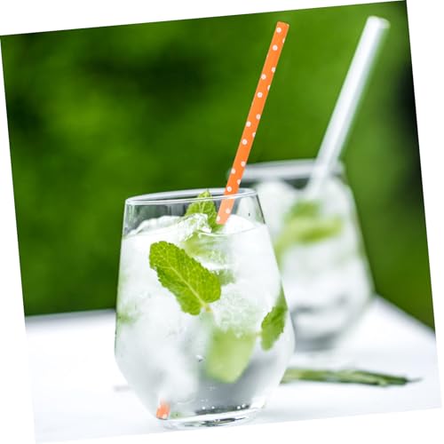 Pitillos de papel para beber, 100 unidades, naranja y rayas miniatura 4