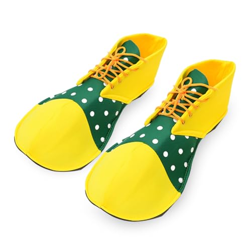enadoi Unisex Clown Shoes Costume Accessory For Halloween Christmas Parade Carnival Disco Theme Circus Costume Cosplay Outfit (Yellow And Green Medium)