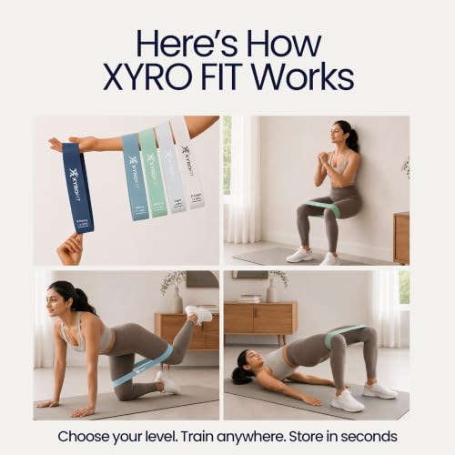 Image of Resistance Bands Set of 5 | 100% Natural Rubber | Loop Bands | Resistance Bands for Workout, Yoga, Strength Training & Stretching | Glutes, Legs, Hips and Booty Bands for Women and Men