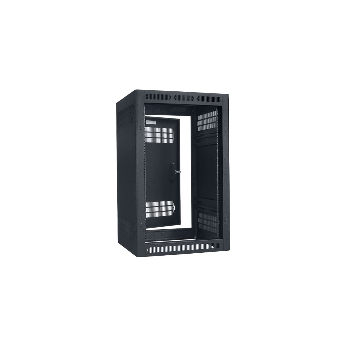 Lowell LER-1822 LER Series Enclosed AV Rack 18U x 22 D with Rear Door; Welded Top and Sides with Vents; Open Front; 1-Pair Fully Adjustable Rails Tapped 10-32; 500 Lbs Capacity