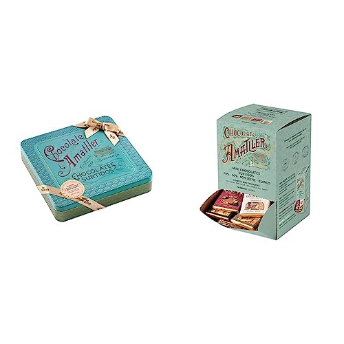 Chocolate Amatller Regalo Original (Caja Regalo Metálica Chocolates 244gr) Variados & Amatller Caja de Mini Chocolate Surtido 5gr. 4 Variedades - 100 onzas
