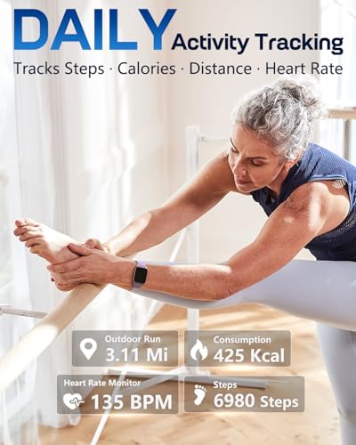 Image of MorePro Fitness Tracker with 24 /7 Heart Rate & Blood Pressure Monitor, Blood Oxygen & Sleep Tracker, Smart Watch with Step Calorie Counter, IP68 Waterproof Activity Tracker for Women Men Android iOS