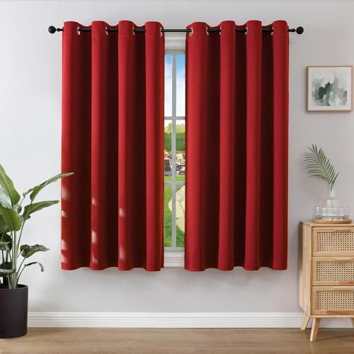 Joydeco Rideau Occultant 2 Pièces, Rideau Thermique Isolant Anti Chaleur Tenture Opaque à Oeillets Isolation Lumiere Anti UV Decoration Chambre Maison Salon Intérieurs