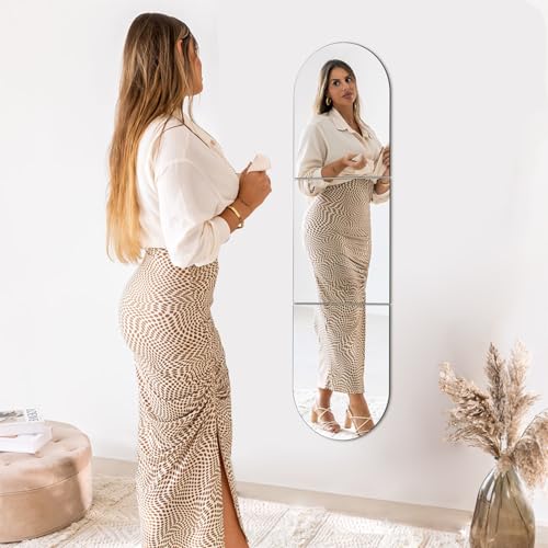 Arched Full Length Mirror Wall Mounted 16''x12'' x 3PCS Frameless Glass Full Body Mirror Tiles for Wall, Door, Living Room, Bathroom, Bedroom, Cloakroom, Entryway Decor - Image 4