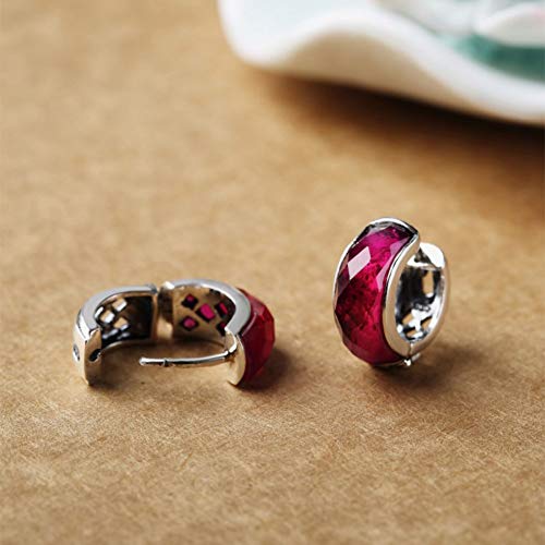 Pendientes de plata 925 con rubí retro de MIYUAN elegantes 5