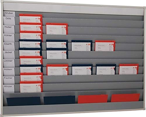 Planungstafel H1282xB1580xT78mm 10 Schienen grau