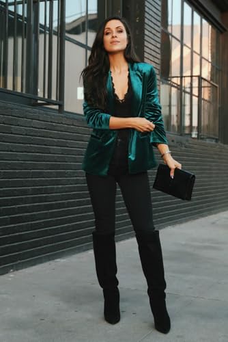 Femme blazer de costume en velours veste décontractée chic pour dîner