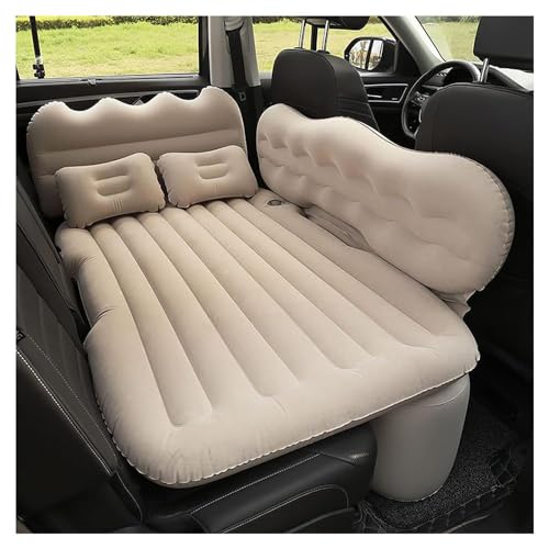 ASKKLP Cama Inflable para Asiento Trasero de Coche para Lincoln MKZ 2014-2023, Sofá Hinchable para Coche, Colchón Inflable para Coche Accesorios Coche para Viajes,A/Beige