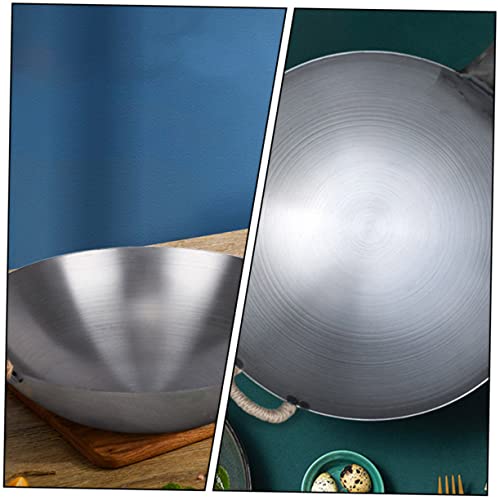 Wok de acero inoxidable antiadherente con mango miniatura 7
