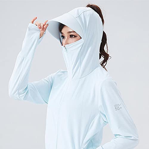 LYAART Anti-UV Lightweight Outdoor Sun Protection Hoodie, Zipper Light Jacket With Hooded Design (White, M)