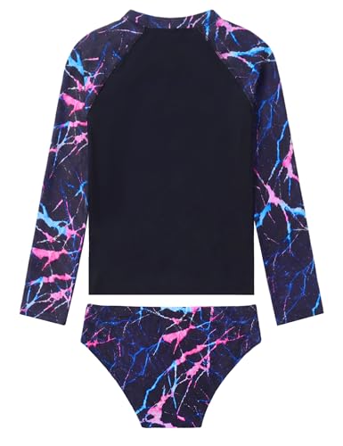 Image of Girls Rash Guard Swimsuit Two Pieces Adorable Swimswear Quick Dry Bathing Suit Long Sleeve
