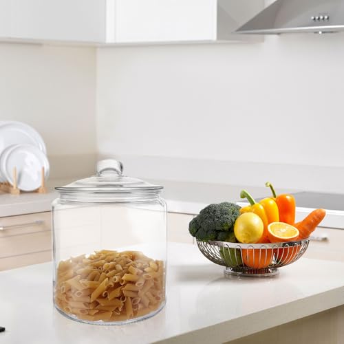 ASelected Glass Storage Jars 4L Cookie Jar With Lid Clear Glass Dry Food Storage Jar For Pasta Flour Cereal Candy Coffee Beans - Image 2