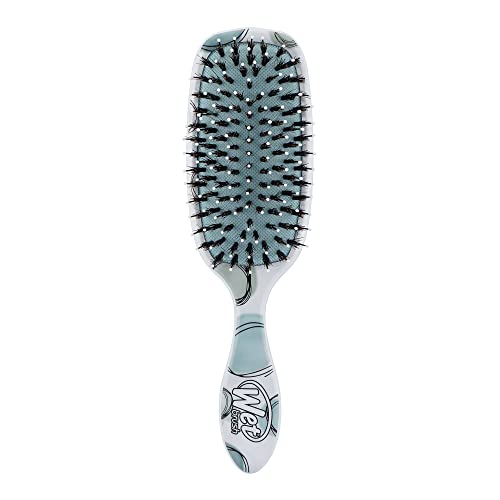 Wet Brush Shine Enhancer Paddle Hair Brush, Teal Dots (Watercolor Motif) - Hair Detangler With Natural Boar Bristles Leave Hair Shiny & Smooth For All Hair Types - Pain-Free Detangling Brush #TOP6