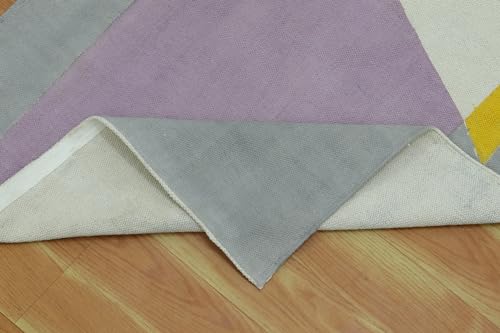 Tapis en coton lavable zone de trafic intense jaune et noir - 8