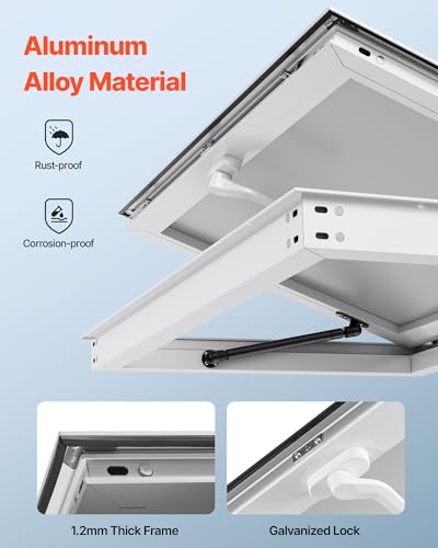 Image of VEVOR Concession Window Aluminum Alloy Frame Service Windows for Food Truck, Up to 85 Degrees Stand Serving Window with Awning Door and Drag Hook (whole piece, 60x36in)