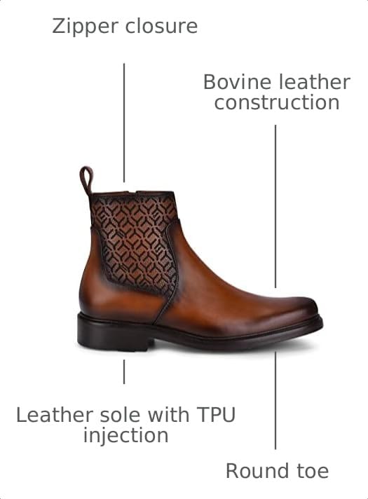 Image of FRANCO CUADRA Men's Dress Booties in Genuine Leather Brown