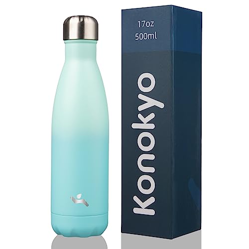 Image of Konokyo Insulated Water Bottles,17 oz Double Wall Stainless Steel Vacumm Metal Flask for Sports Travel,Mint