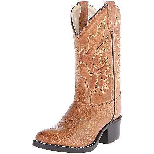 Old West Kids Boots Boy's J Toe Western Boot (Big Kid) Equestrian, Tan Canyon, 4