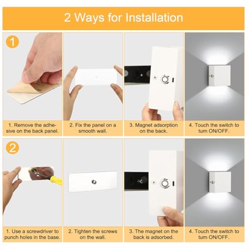 Aplique de pared LED para escaleras y balcones con carga USB 4
