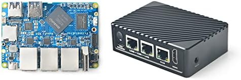 FriendlyElec Nanopi R5S Mini Router OpenWRT with Three Gbps Ethernet Ports 2GB RAM LPDDR4X Based in RK3399 Soc for IOT NAS Smart Home Gateway (with Metal Case) Support U-Boot Linux Ubuntu