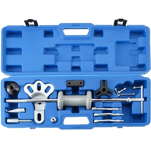 ATPEAM 17pcs Slide Hammer Dent Puller Set, 5lb Slide Hammer Axle Bearing Dent Hub 2 3 Internal External Gear Puller Set Auto Body Truck Repair Took Kits by ATPEAM - Used condition - US$36.20