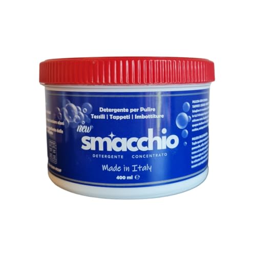 Smacchio Detergente Smacchiatore Concentrato per Pulire Tessili, Tappeti, Pelli, Cuoio e Imbottiture, 400 ml, Made in Italy