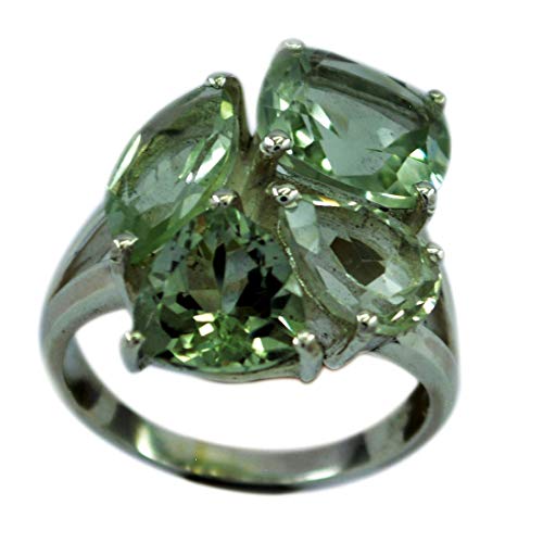 Bague améthyste verte naturelle argent sterling éclat durable sans ternir