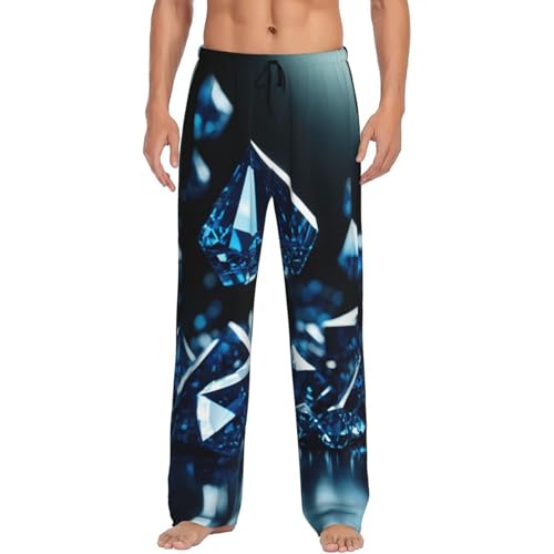 Pantalon de pyjama homme grande taille XXXL noir avec imprimé chic