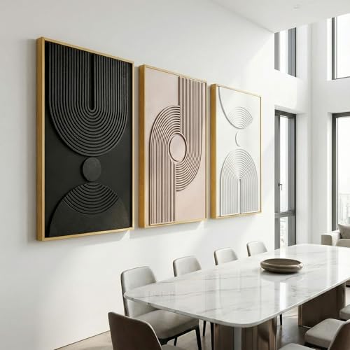 Thalasse Abstract Wall Art Bedroom Framed 3D Cream Brown 16x24 In by Thalasse - Used condition - Image 2