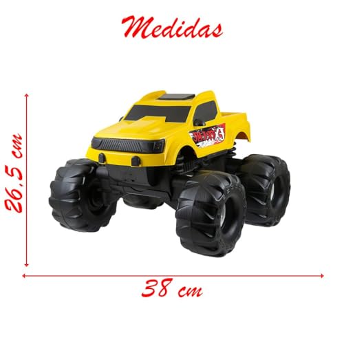 Brinquedo Super Picape Extreme Monster Truck Amarela 38cm