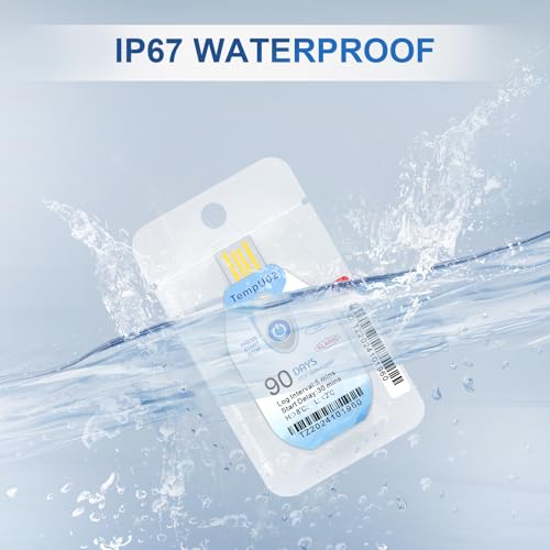 Image of Tzone Disposable Temperature Data Logger USB 90 Days Temp Recorder 10 Packs | PDF Report,Single Use Thermometer Recording Datalogger,for Cold Chain Transport Shipping Freezer Lab Storage,IP67 Waterproof