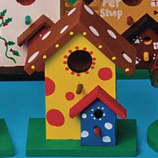 New! Decorative Wooden Birdhouse Craft Bulk Kit For Kids And Adults - 24 Sets. Paint Accessories Included! #TOP4