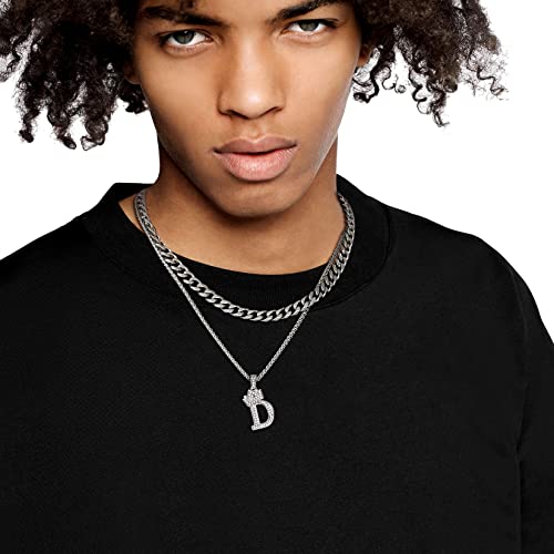 U7 Men&Womens Initial Necklace With Crown A-Z Pendant Stainless Steel White Cz Letter Necklaces #TOP4