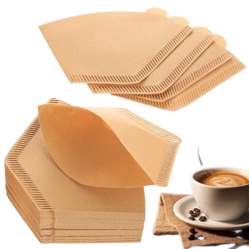 200 Stk Papier Kaffeefilter Größe 1, fächer Filterpapier, V-förmiger Kaffeefilter Papier 01, Coffee Filter Papers, Coffee Papierfilter für Kaffeemaschinen Filterbecher 1-2 Tassen Kaffeefilterpapier