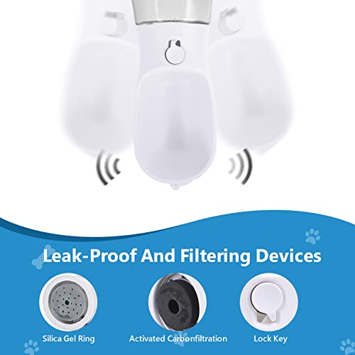 image for CAOANTRY 3 in 1 Dog Water Bottle for Walking, Holds Food, Water, and D