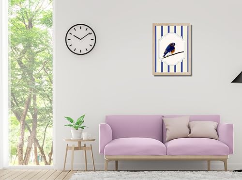 Image of Modern Scenery Bird Wall Art Frame | Pinterest Inspired Aesthetic Wall Decor | Bird Photo Frame | Ready to Hang Minimal Nature Frame for Living Room Bedroom & Office | (Design 4)