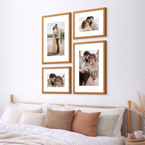 Image of Custom Personalized Photo Collage Framed Wall Art Painting Frames Set | Family Picture Frame Wall Decor Artwork for Living Room Bedroom | A3 + A4 Frame Combo Gallery Style | Personalized Home Decor Gift